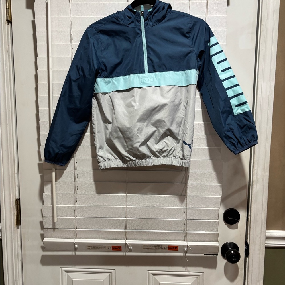Puma Kids windbreaker Jacket - Navy and Light Blue